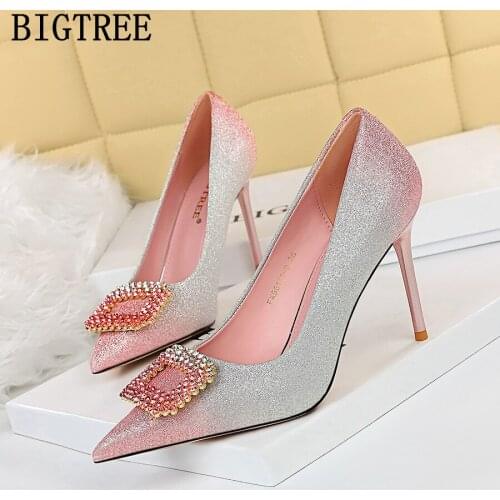 Bling Pumps Women Shoes Wedding Shoes Bride Glitter Heels Party Pumps For Women Super High Heels Sexy Dress Shoes Women Stilleto