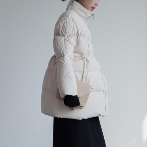 Winter Windproof A-word Skirt style Warm Duck Down Coats Female Thick Warm Was Thin Fluffy Coats High collar Parkas F2572