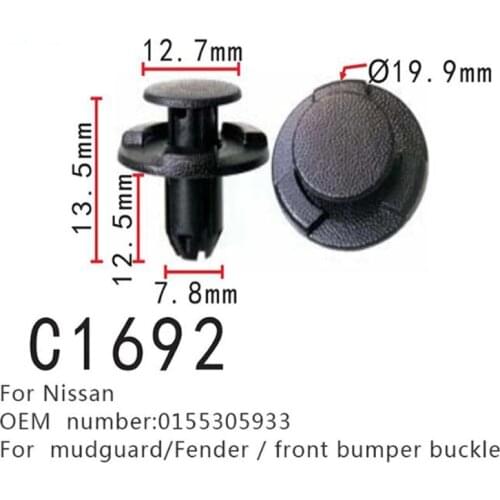 0155305933 Auto plastic clip Splash Shield Fender Front Bumper Retainer For Nissan Car Buckles