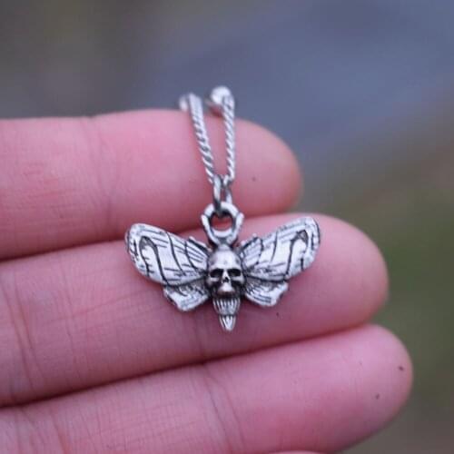 1pcs ting skull Death Head Hawk Moth necklace