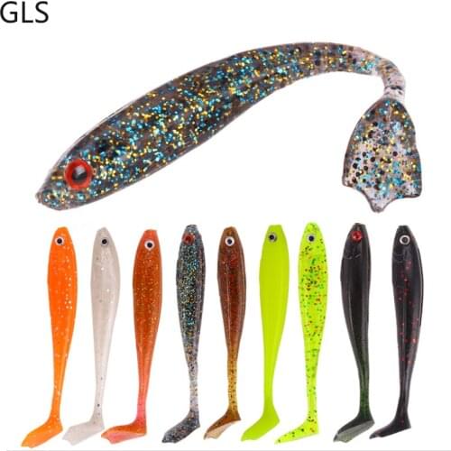 1Pcs Silicone Artificial Double Color Baits 5g/8.4cm Fishing Lure 3D Lifelike Eyes Wobbler Soft Bait Fishing Tackle