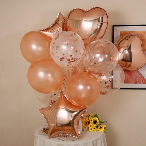 14PCS Confetti Balloon Multi Happy Birthday Party Balloons Rose Gold Wedding Helium Ballons Boy Girl Baby Shower Party Supplies
