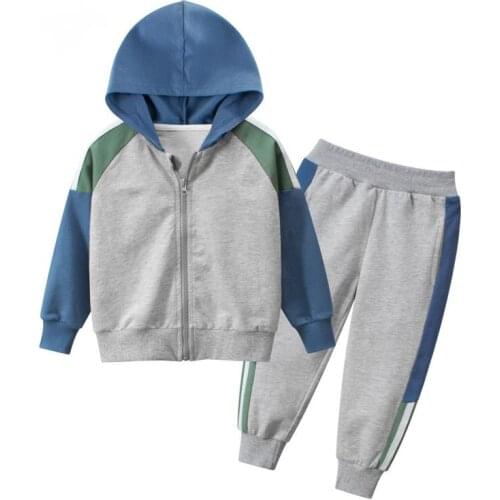 European Hot-Selling High Quality Autumn Winter Outfits 2Pcs Kids Hoody Jogger Baby Boys Clothing Set