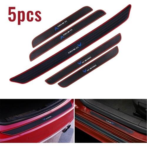 5PCS Rubber Car Door And Trunk Scuff Sill Cover Panel Rear Guard Bumper Scratch Protector Non-slip Pad Cover US AIR FORCE Style