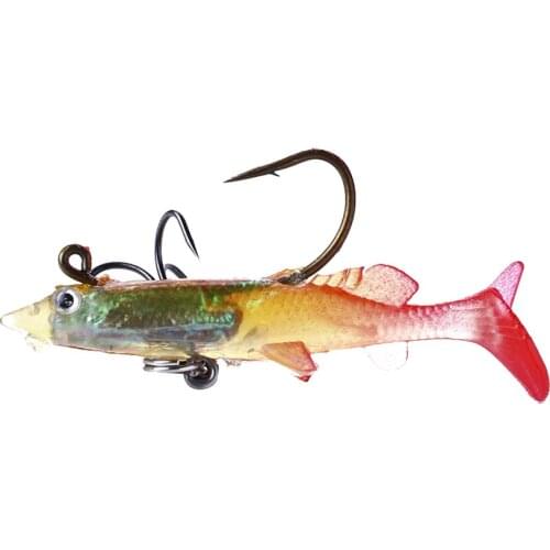 5pcs Angling Lures Artificial Fish Shape Bait Sharp Metal Triple Claws Fishing Hooks Tackle Spinner