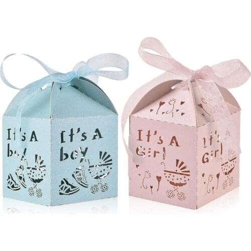 50PCS Baby Shower Party Candy Box Wedding Home Decoration Gift Box