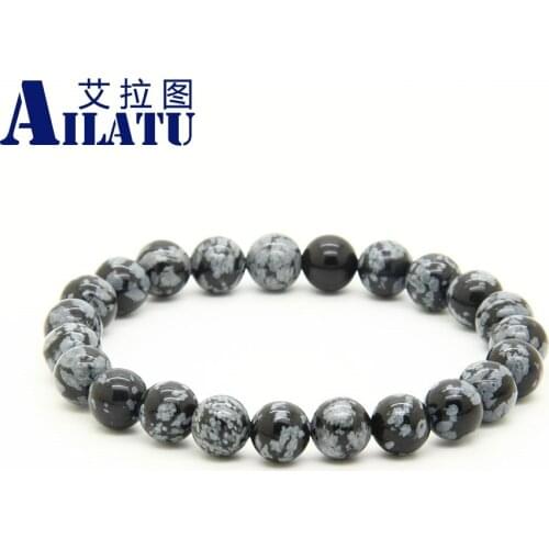 Ailatu 8mm Natural Tiger Eye, Dalmatian and Matte Onyx Stone Healing Balance Beads Reiki Buddha Prayer Energy Elastic Bracelet