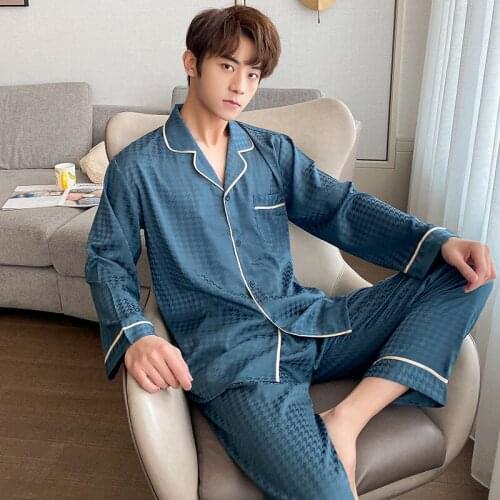 ASPYG Mens Silk Pajamas