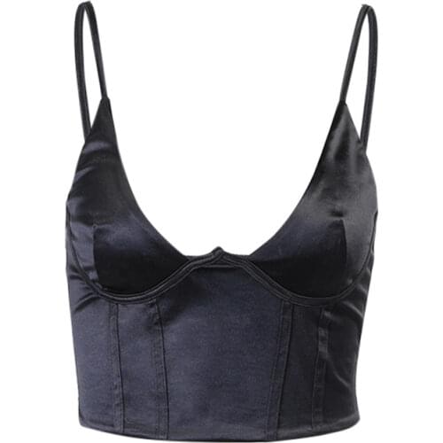 Quanss Satin Corset Women Summer Crop Top Floral Print Tanks Camis Female Sexy Streetwear Club Outfits Slim Bustier Tube Top Y2K