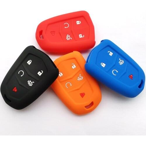 Car Remote Key Case For Cadillac 4/5 Buttons ESV Escalade SRX ATS CTS CT6 CT5 XT5 XT6 CTS XTS Key Cover Holder Car Accessories