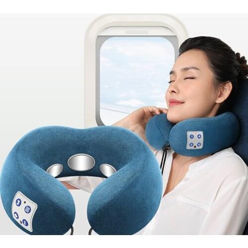 Bisd Electric Massage U-Shaped Pillow Neck Massage Instrument Intelligent Physiotherapy Hot Compress Neck Massager Tools