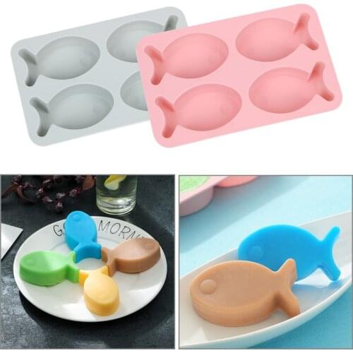 Cake Mold Silicone 3D Cookie Plunger Gadgets Bakeware Four Cute Fish Mould Kitchen Accessories