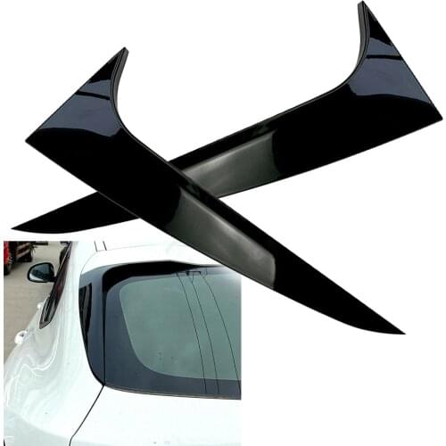 Glossy Black Car Rear Window Spoiler Side Wing Cover Trims For BMW X4 xDrive 20D G02 2019 2020