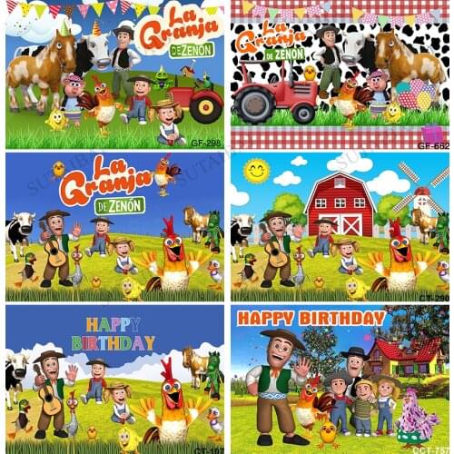 La Granja De Zenon Backdrops Boys Newborn Baby Shower Birthday Party Photocall Farm Photography Backgrounds Custom