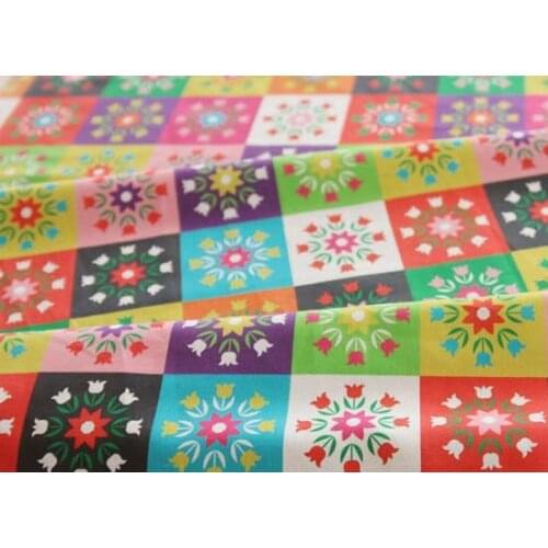 Special offer Retro Chrysanthemum Square Flower Cotton Linen fabrics Tablecloths cloth cushion pillow linen fabric 145*55cm