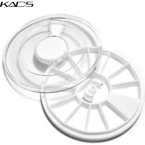 KADS 12 Compartments Round Empty Wheel Box Decoration Gem Rhinestone Pearls Storage Container for Jewelry Nail Art Accessories