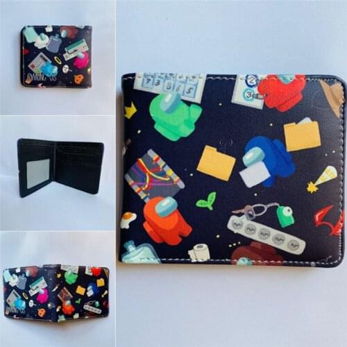 Colorful Game Crewmate Impostor Wallet Fashion PU Leather Purse Cosplay Short Wallets Gift