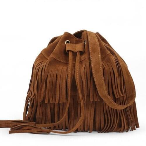 ETN BAG hot sale 110715 women fashion bag lady Faux Suede tassel bags female small crossbody bag