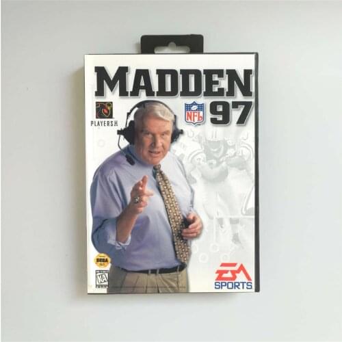 Madden NFLed 97 - USA Cover With Retail Box 16 Bit MD Game Card for Sega Megadrive Genesis Video Game Console