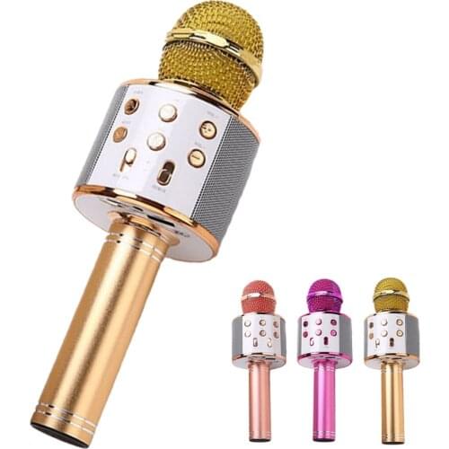 Bluetooth Karaoke Microphone Wireless Microphone Professiona Speaker Handheld Microfone Player Singing Recorder Mic Drop Ship