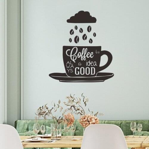 Coffee Cup Wall Stickers Art Coffe Bar Decor Home Decoration Kitchen Cabinets Decal Fridge Sticker House Vinyl Poster Wallpapers