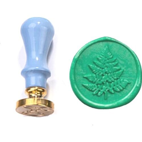 Natural Plant Leaf Wax Stamp Exquisite Paint MINI BLUE handle,Ancient Seal Retro Stamp,Personalized Stamp Wax Seal High Quality