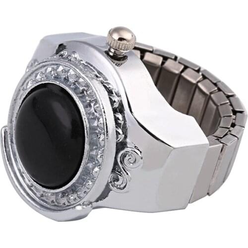 2021 New 20mm Gemstone Agate Round Finger Ring Watch Jewelry Gift Modern Style