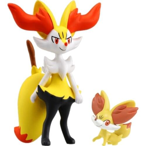 Genuine TAKARA TOMY Pokemon Action Toys Figure Braixen Fennekin Anime Figures Collectable Hand-made Model Toys Kids Gifts