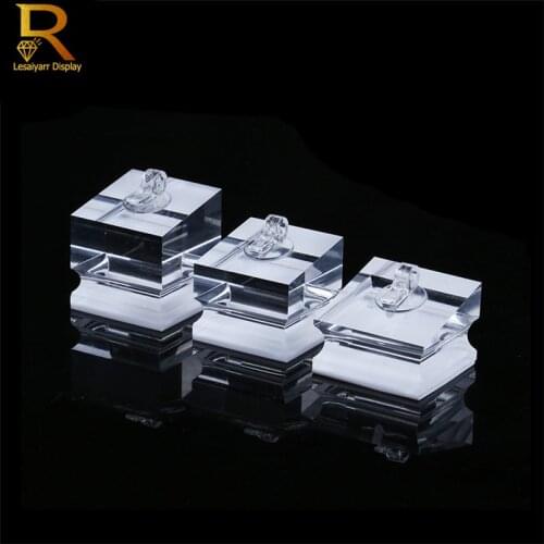 3 Size Jewelry Props Display Stand Transparent Acrylic Ring Seat Plexiglass Display Props Jewelry Frame Ornaments Ring Holder