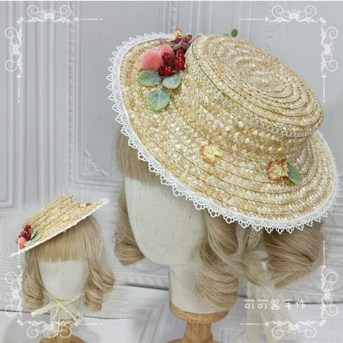 Simple All-Match Pastoral Straw Hat Lolita Japanese Girl French Elegant Top Hat Ming Han Clothing Han Yang Compromise
