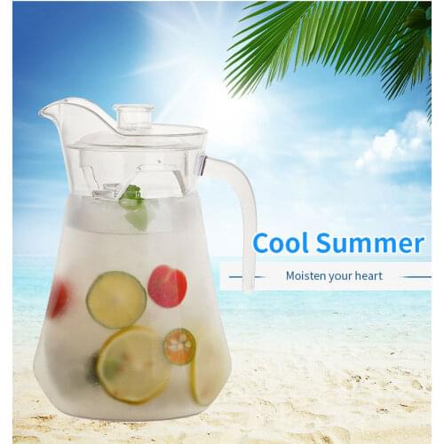 Transparent Cold Water Bottle Handle Water Kettle Heat Resistant Juice Teapot Pitcher Water Jug Kettle Storage Container Bottle