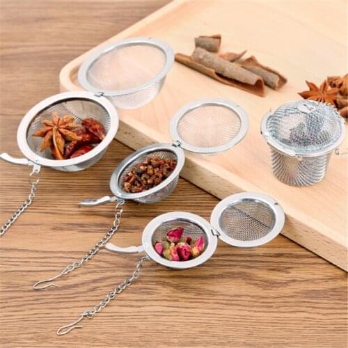 Stainless Steel Spice Tea Ball Strainer Mesh Filter Loose Leaf Spice Container Seasoning Infuser Tools Home Kitchen Utensil