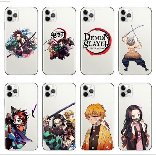 Anime Demon Slayer Kimetsu no Yaiba Clear Silicone TPU Soft Phone Case for iPhone XR X XS 11 Pro Max 6 6S 7 7Plus 8 Plus 5 5S SE