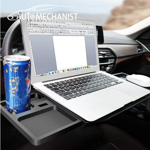 Foldable Car Coffee Table Car Tray Desk for Laptop Phone Food Drink Coffee Mount Holder Steering Wheel Tray Auto Accessories