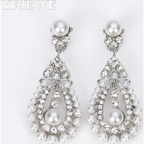 YFJEWE New Style Statement Luxurious Big Dangle Micro Paved CZ Crystal Flower Drop Earrings for Women Bridal Wedding E204