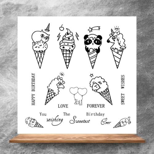 ZhuoAng Cartoon ice cream Clear Stamps/Silicone Transparent Seals for DIY scrapbooking photo album Clear Stamps