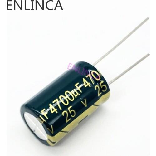 10pcs/lot h025 25V 4700UF Low ESR/Impedance high frequency aluminum electrolytic capacitor size 16*25 4700UF25V 20