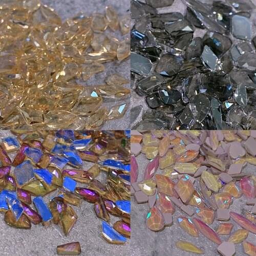 100pcs Mixed Crystal Nail Art Rhinestones Flatback rhinestone Shiny Glass Nail Stones Gems For 3D Nails DIY Manicure decorations