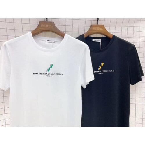 2021 New fashion men top shirts office business working casual Tshirts white black round neck short sleeve size 4XL 3XL #M256