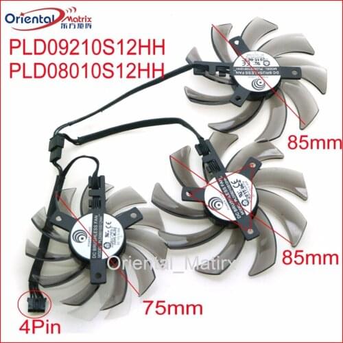 3pcs/Lot PLD09210S12HH PLD08010S12HH DC12V 4Pin VGA Fan For GEFORCE GTX1080TI 980TI 1070 1060 RX580 570 Graphics Card Fan