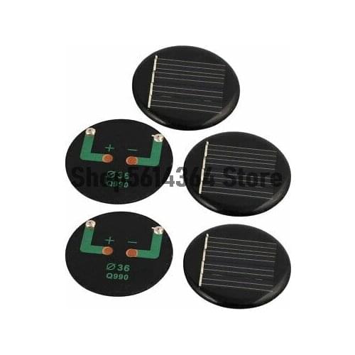 5Pcs 2V 36mm Dia Single Crystal/Polycrystalline Solar Energy Panels Cell Module