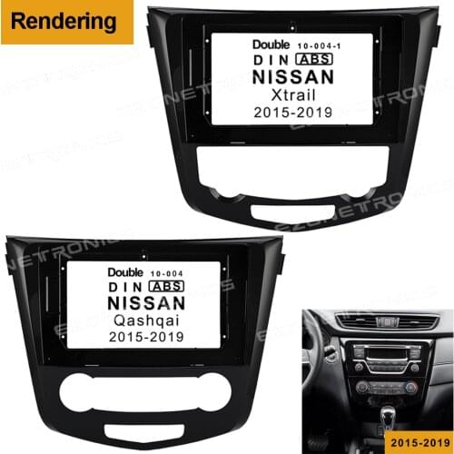 2/1Din Car DVD Frame Audio Fitting Adaptor Dash Trim Facia Panel 10.1inch For NISSAN Qashqai Xtrail 2015-2019Double Radio Player