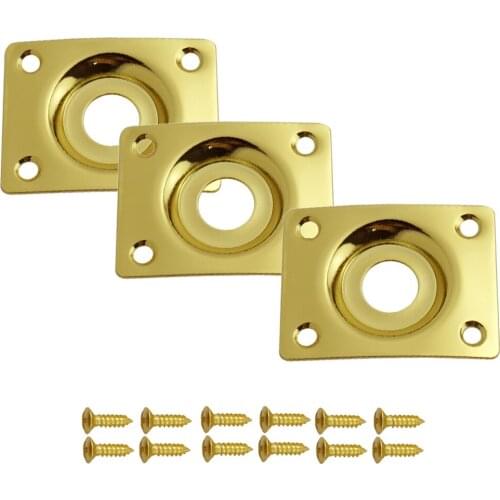 3 pcs Universal Electric Guitar Base Output Socket Plate Rectangle Guitar Parts for Most Common Guitar Base