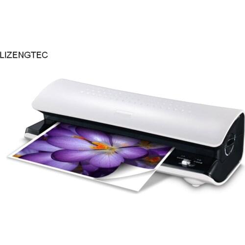 Free Shipping LIZENGTEC New Design Professional Office Roll Laminator Machine for A4 Paper Document Photo with Adhesive