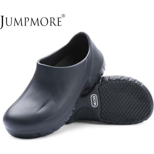 Man Chef Shoes Kitchen Cook Shoes Black Clogs Working Hospital Shoes Super Anti-skidding Oil proof Waterproof Sandals Flat