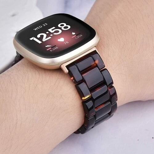 Lightweight Resin Bracelet for Fitbit Versa 3 Band & Fitbit Sense Wristband Replacement Straps for Fitbit Versa 2/Lite Bands