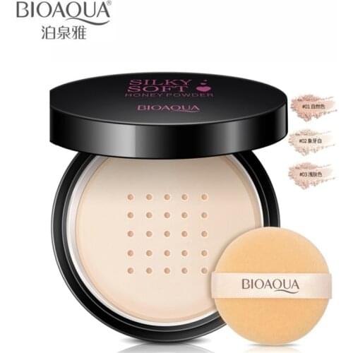 BIOAQUA Brand Loose Powder Whitening Soft Light Silk Face Concealer Skin Finish Powder Translucent Matte Foundation Make Up Set