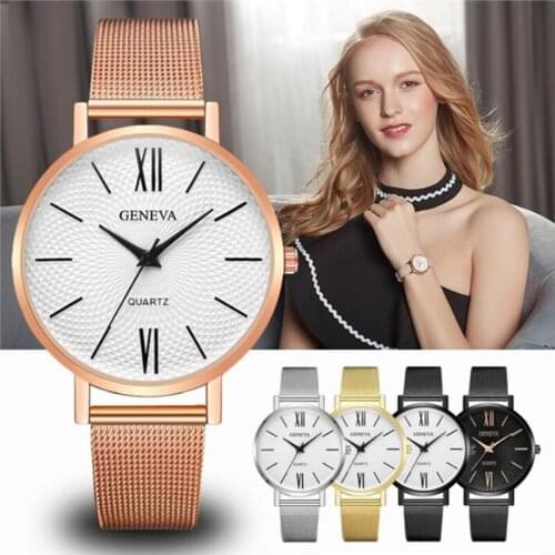 Ladies Watch Luxury Top Brand GENEVA Womens Watches Women Fashion Female Clock Unique Simple Designer Wristwatch reloj mujer