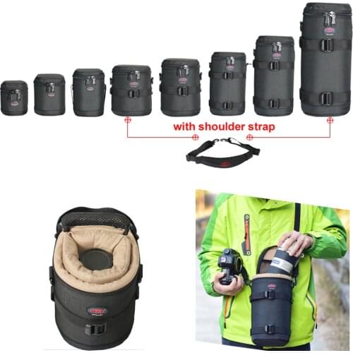 8 Size Telephoto Camera Lens Bag Thicker Padded Case Pouch for Canon Nikon Tamron Sigma Sony Lens 150-600mm 70-200mm 16-35mm
