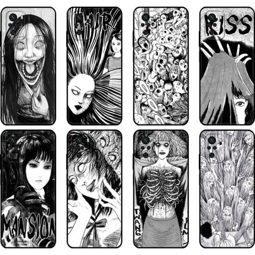 Black tpu Case For Xiaomi Redmi 9T Case Redmi Note 9T Note 10 Pro Case japanese horror comic tomie